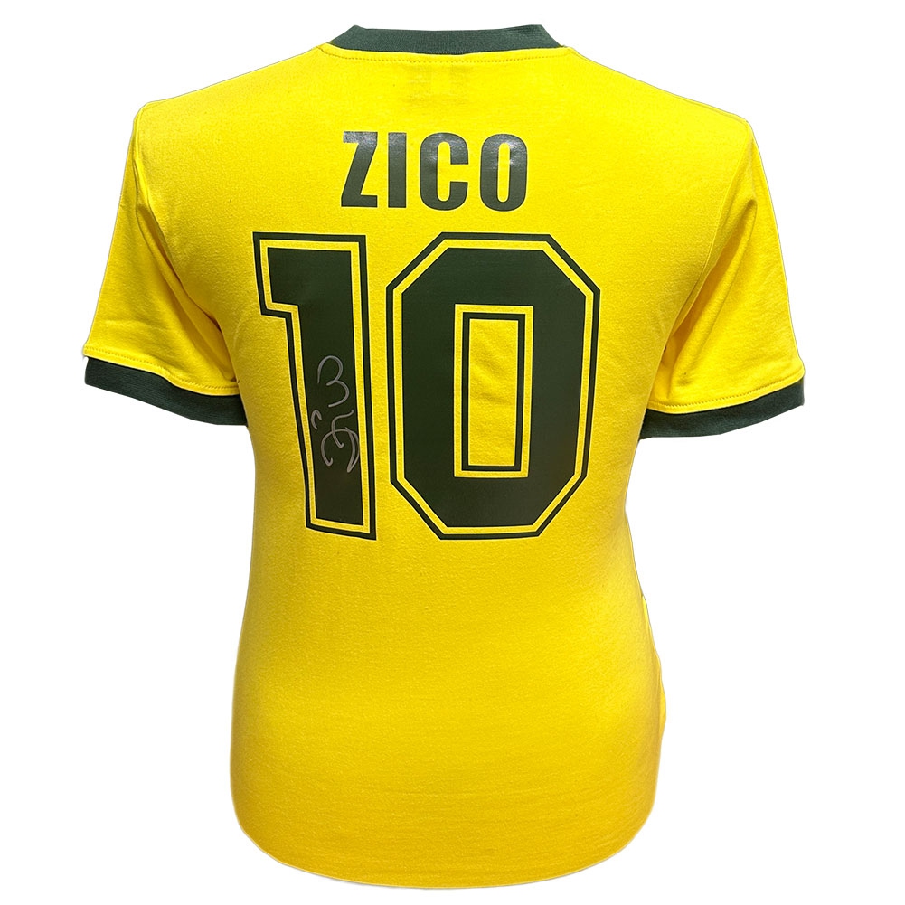 Legendák futball mez Brasil 1982 Zico Signed Shirt