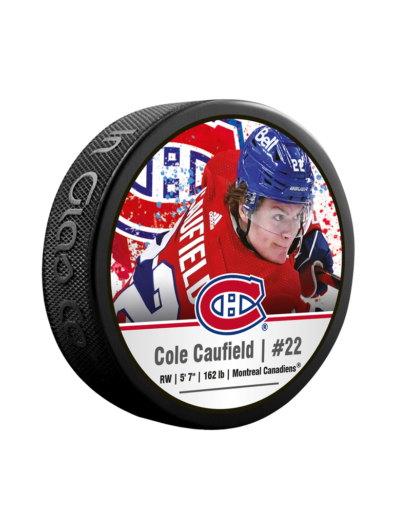 Montreal Canadiens korong souvenir hockey puck Cole Caufield #22