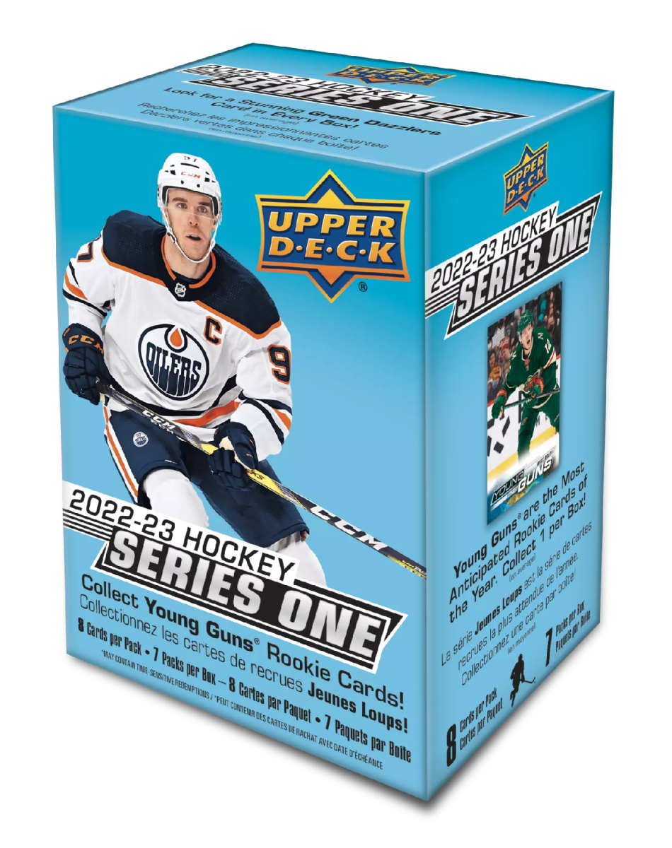 NHL dobozok NHL hokikártyák 2022-23 Upper Deck Series 1 Blaster Box