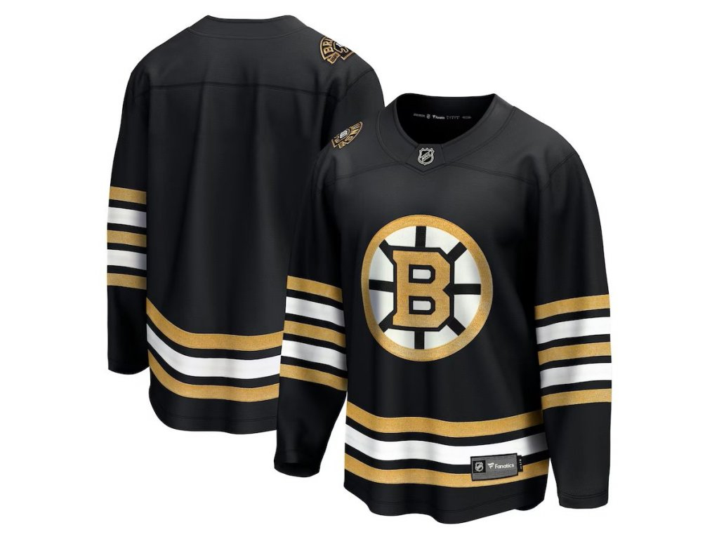 Boston Bruins gyerek jégkorong mez Black 100th Anniversary Replica Jersey