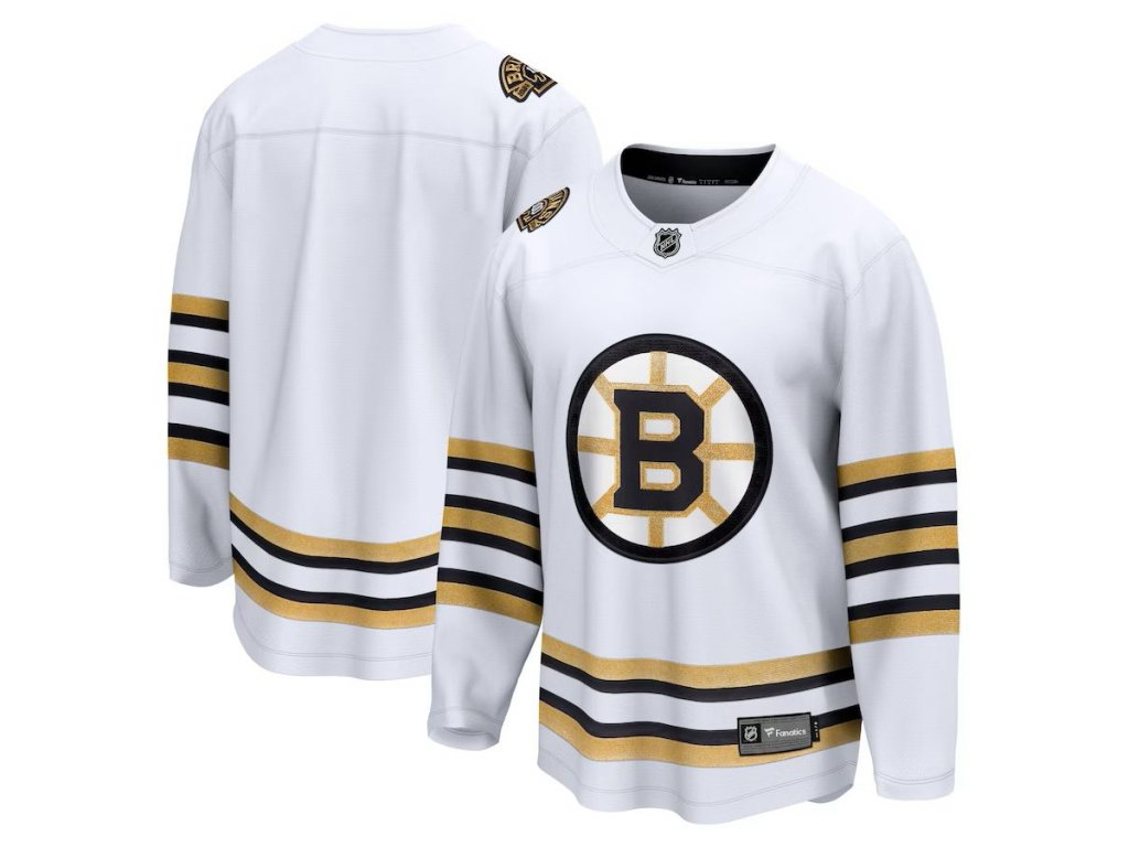 Boston Bruins gyerek jégkorong mez White 100th Anniversary Premier Breakaway Jersey