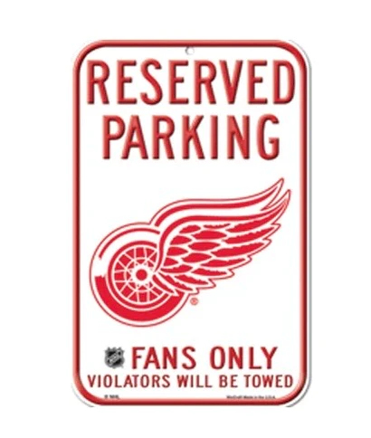 Detroit Red Wings fali tábla Reserved Parking Sign