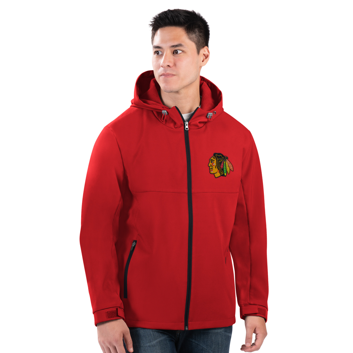 Chicago Blackhawks férfi kapucnis kabát Hot Softshell Jacket