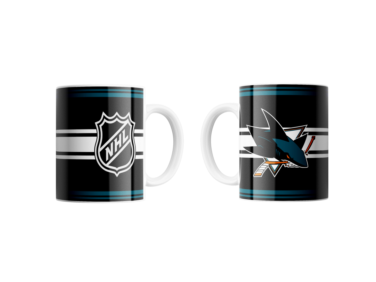 San Jose Sharks bögre FaceOff Logo NHL (330 ml)