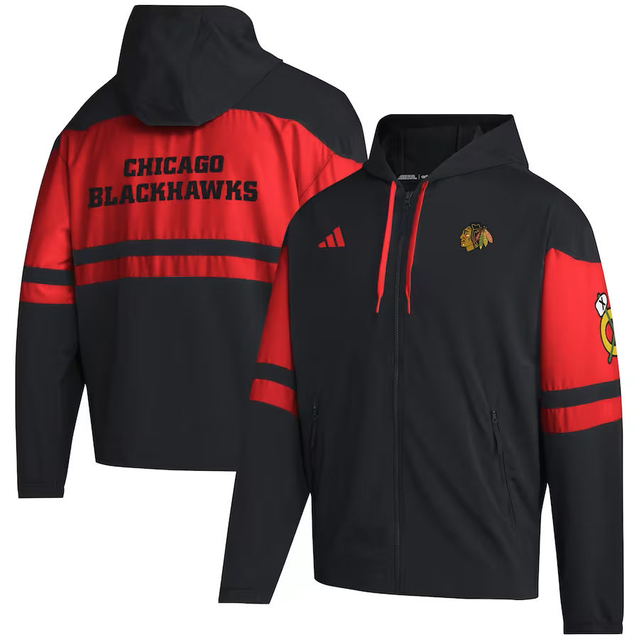 Chicago Blackhawks férfi kapucnis kabát adidas Full-Zip Hoodie - Black