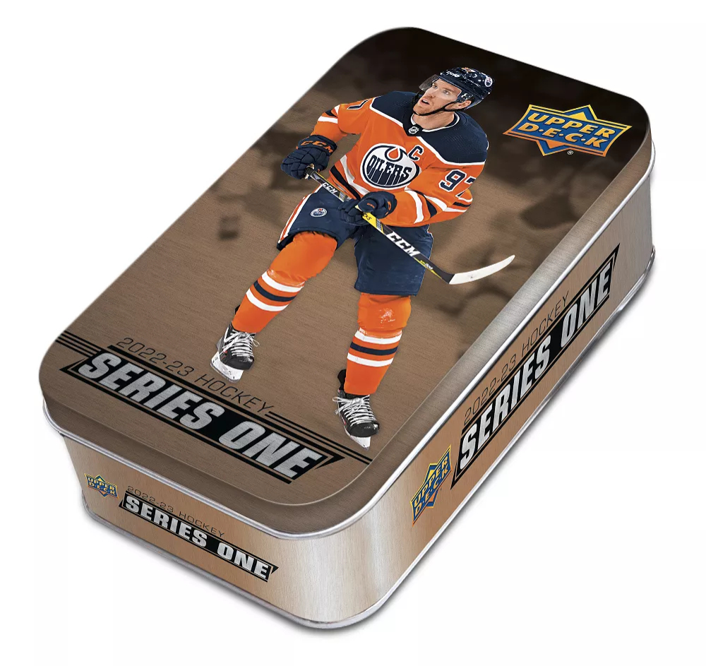 NHL dobozok NHL hokikártyák 2022-23 Upper Deck Series 1 Tin Box