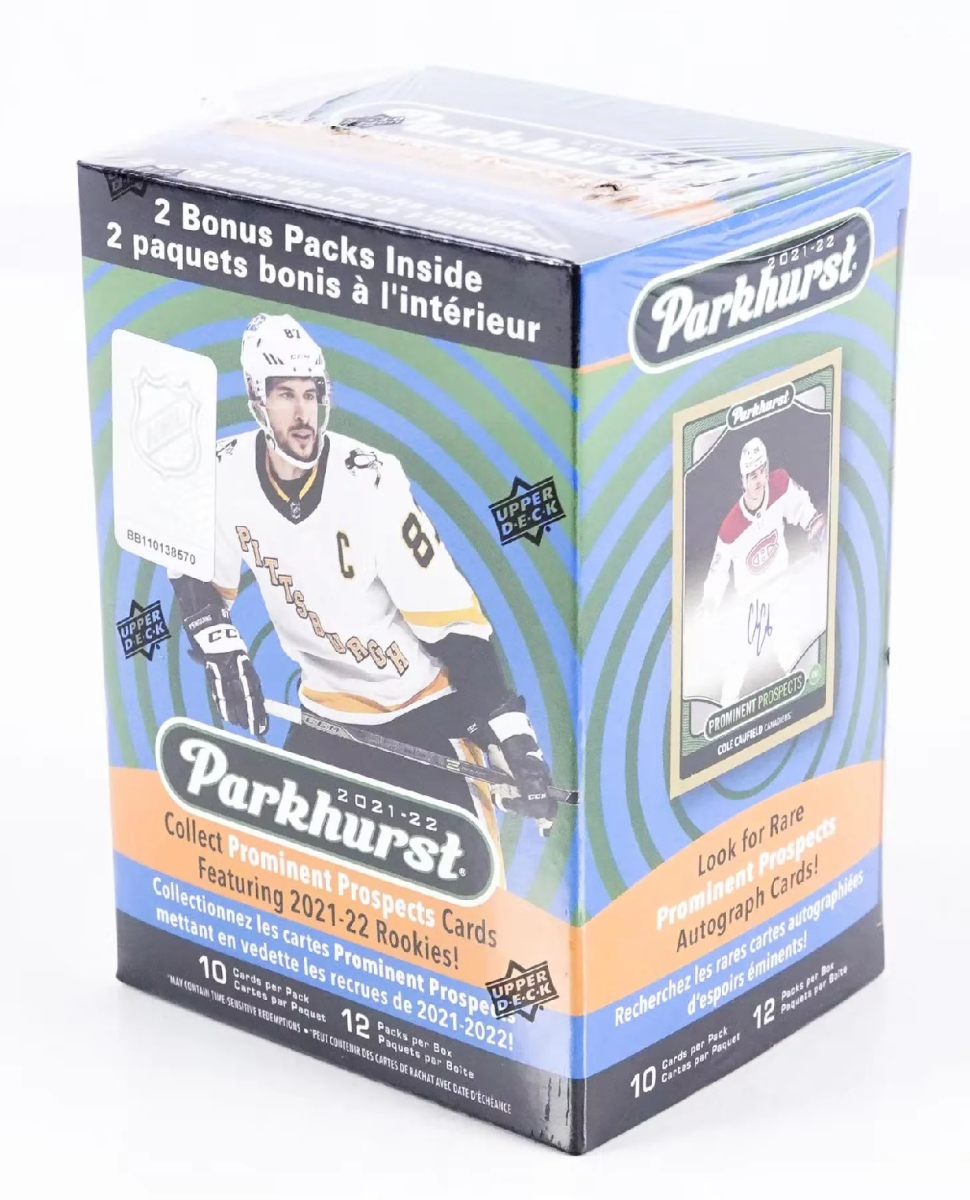 NHL dobozok NHL hokikártyák 2021-22 Upper Deck Parkhurst Blaster Box