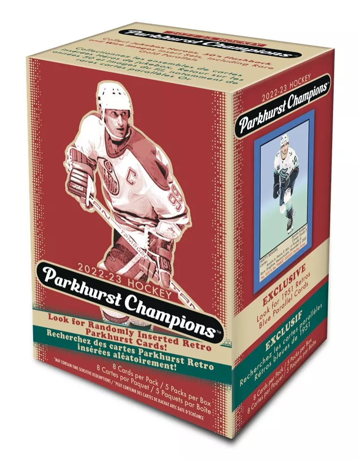 NHL dobozok NHL hokikártyák 2022-23 Upper Deck Parkhurst Champions Blaster Box