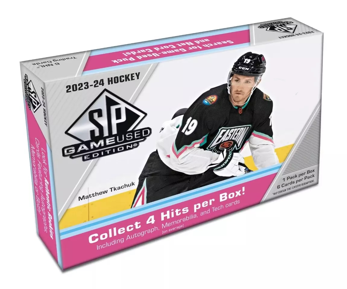 NHL dobozok NHL hokikártyák 2023-24 Upper Deck SP Game Used Hobby Box
