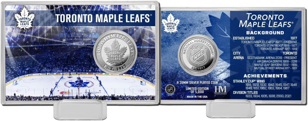 Toronto Maple Leafs gyűjtői érmék History Silver Coin Card Limited Edition od 5000
