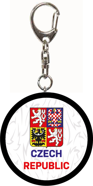 Jégkorong képviselet kulcstartó Czech Republic minipuk logo white