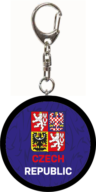 Jégkorong képviselet kulcstartó Czech Republic minipuk logo blue