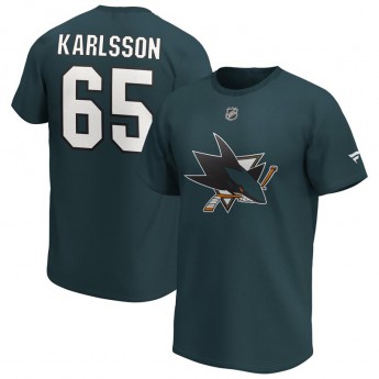 San Jose Sharks férfi póló Erik Karlsson Iconic Name & Number Graphic