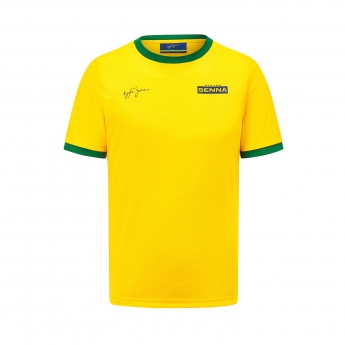 Ayrton Senna férfi póló Signature Sports yellow 2022