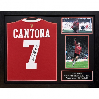 Legendák bekeretezett mez Manchester United FC Cantona Signed Shirt (Framed)