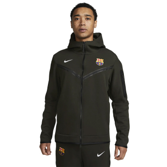 FC Barcelona férfi kapucnis pulóver Tech Fleece khaki