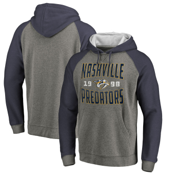 Nashville Predators férfi kapucnis pulóver grey Timeless Collection Antique Stack Tri-Blend Raglan