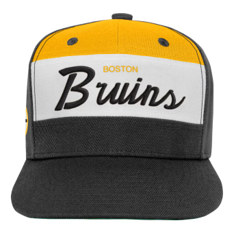 Boston Bruins gyerek flat siltes sapka Retro Script Color Block Adjustable Hat Black