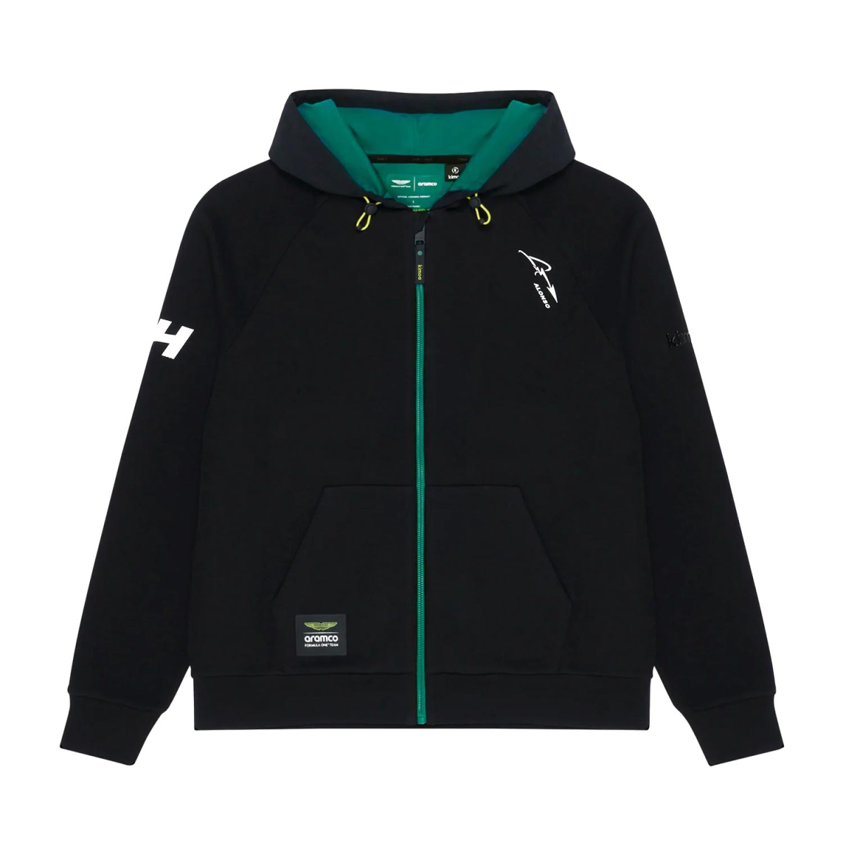 Aston Martin férfi kapucnis pulóver Tech Alonso Kimoa black F1 Team 2025