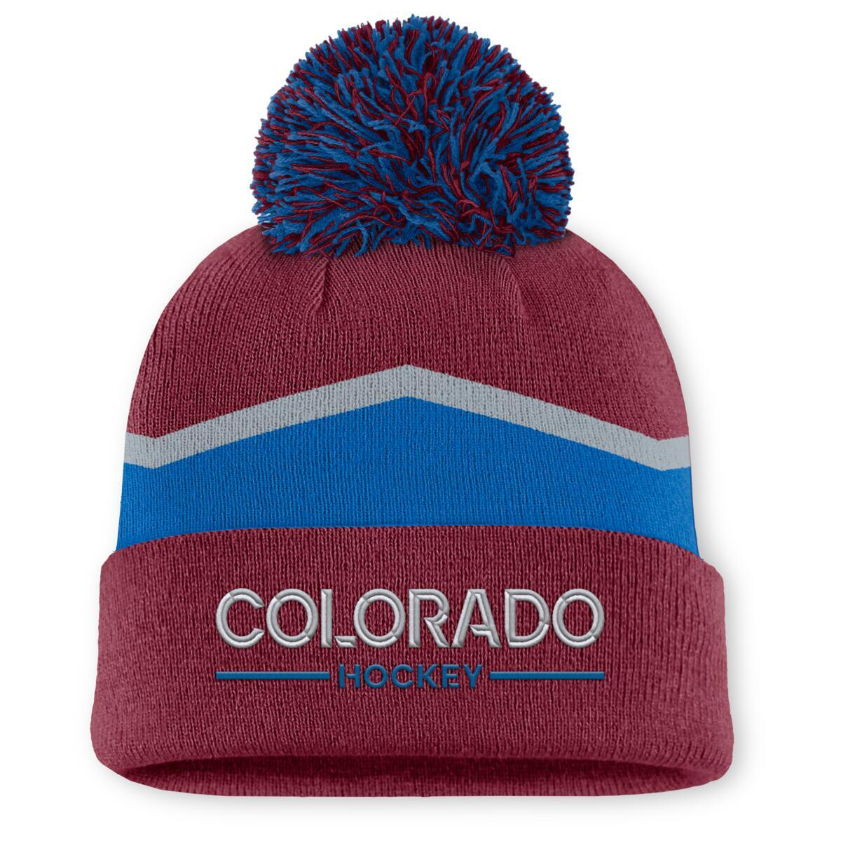 Dámská zimní čepice Colorado Avalanche NHL Authentic Pro W/Cap Cuffed Pom Beanie