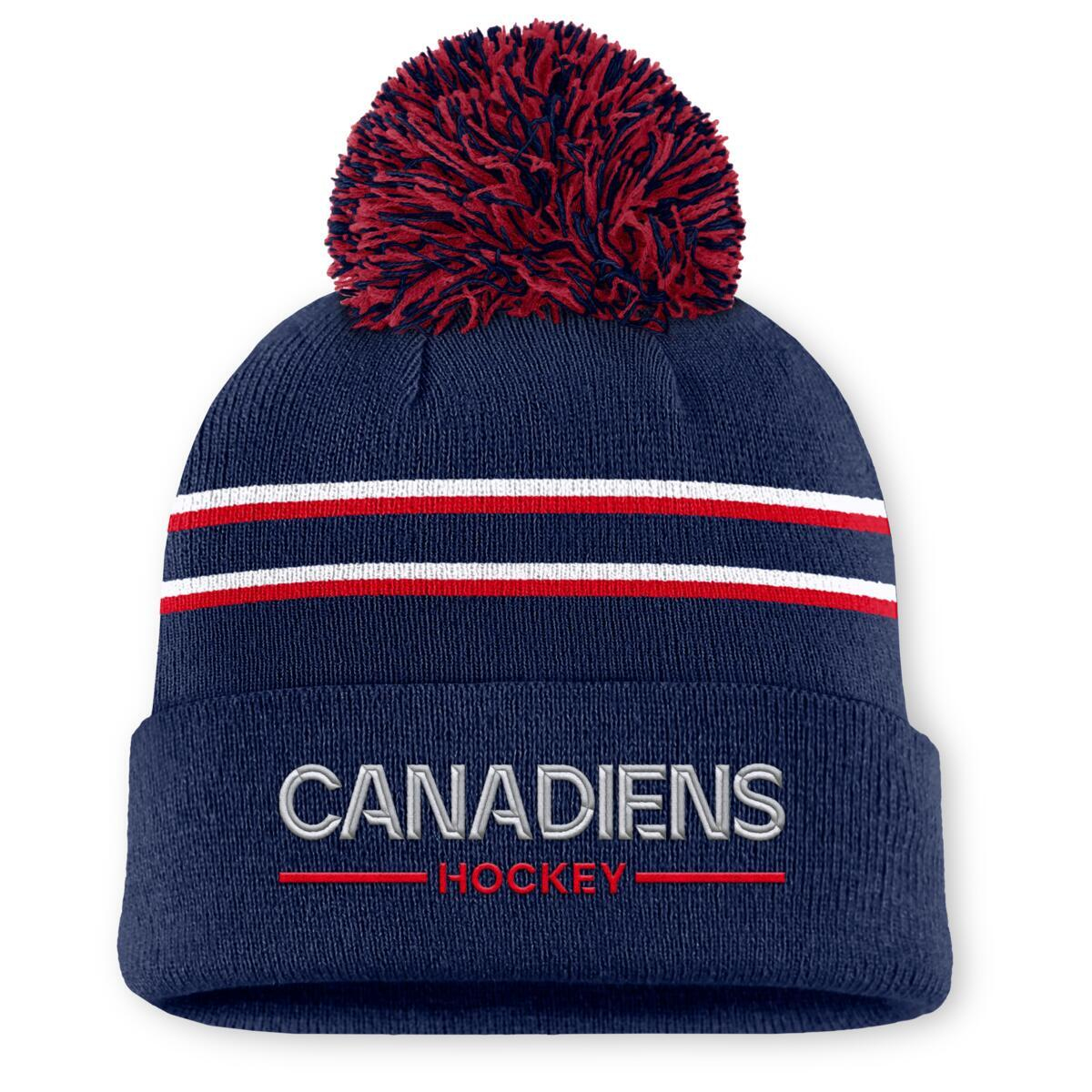 Dámská zimní čepice Montreal Canadiens NHL Authentic Pro W/Cap Cuffed Pom Beanie