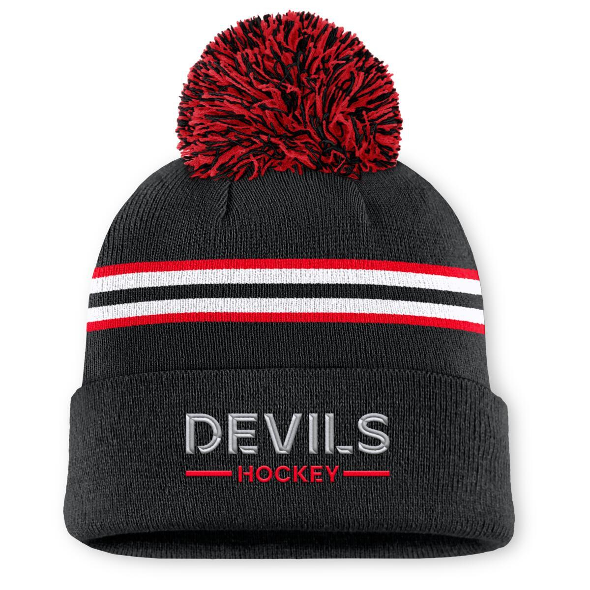 Dámská zimní čepice New Jersey Devils NHL Authentic Pro W/Cap Cuffed Pom Beanie
