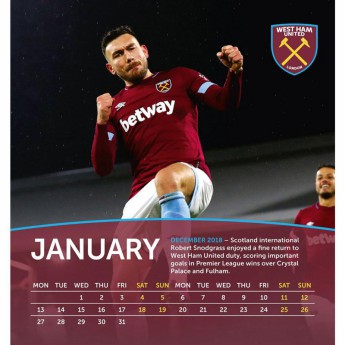 West Ham United asztali naptár 2020