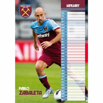 West Ham United naptár 2020 Team A3