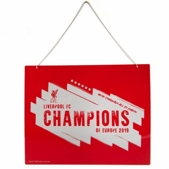FC Liverpool fali tábla Champions Of Europe Metal Sign