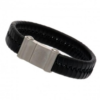 Leicester City karkötő Single Plait Leather Bracelet