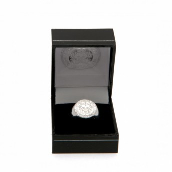 Leicester City gyűrű Silver Plated Crest Ring Medium