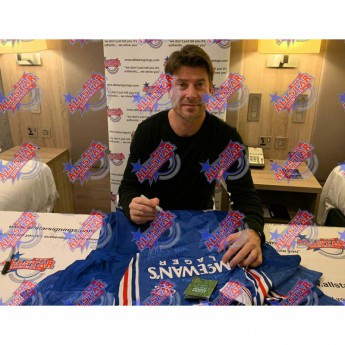 Legendák futball mez Rangers FC Laudrup 1998 Signed Shirt