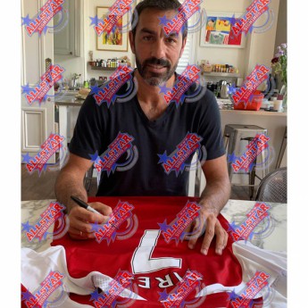 Legendák bekeretezett mez Arsenal FC Henry, Bergkamp, Pires & Vieira Signed Shirt (Quad Framed)