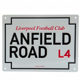 FC Liverpool fali tábla Anfield Road Sign