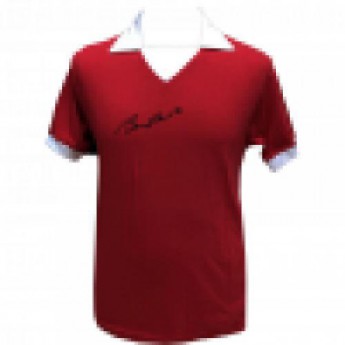 Legendák futball mez Manchester United Charlton 1973 Signed Shirt