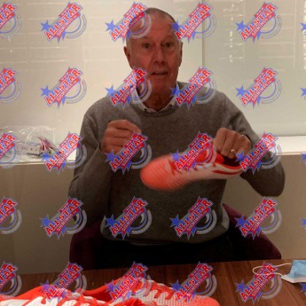 Legendák bekeretezett futballcipő Hurst Signed Boot (Framed)