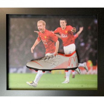 Legendák bekeretezett futballcipő Scholes Signed Boot (Framed)