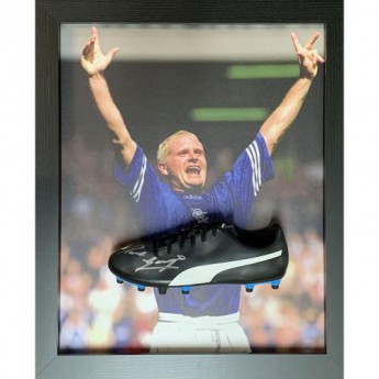 Legendák bekeretezett futballcipő Gascoigne Signed Boot (Framed) Rangers