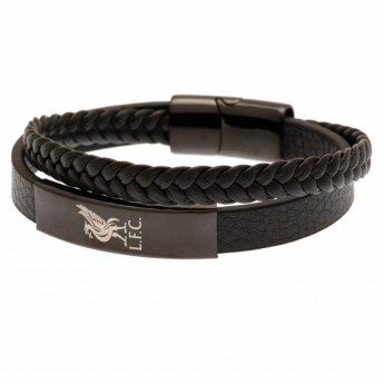 FC Liverpool bőr karkötő Black IP Leather Bracelet