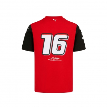 Ferrari férfi póló Charles Leclerc redblack F1 Team 2022