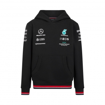 Mercedes AMG Petronas gyerek kapucnis pulóver team sweatshirt black F1 Team 2022