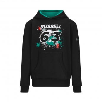 Mercedes AMG Petronas férfi kapucnis pulóver George 63 sweatshirt black F1 Team 2022