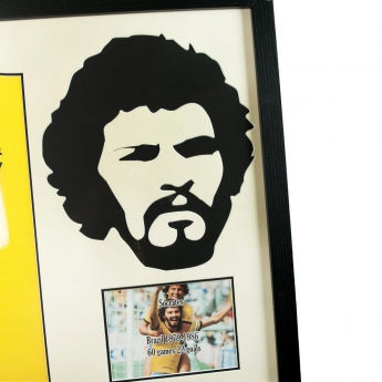 Legendák bekeretezett mez Brasil Socrates Signed Shirt Silhouette