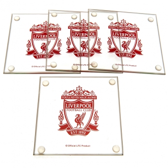 FC Liverpool söralátét szett 4pk glass coaster set