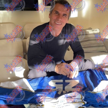 Legendák futball mez Chelsea FC 1998 UEFA Cup Winners Cup Final Zola Signed Shirt