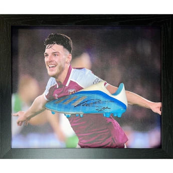 Legendák bekeretezett futballcipő West Ham United FC Rice Signed Boot (Framed)