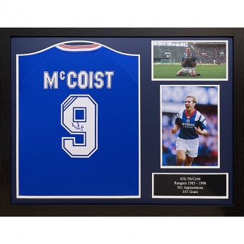 Legendák bekeretezett mez Rangers FC McCoist Signed Shirt (Framed)