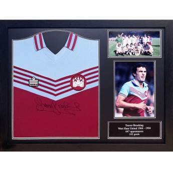 Legendák bekeretezett mez West Ham United FC 1980 Brooking Signed Shirt (Framed)