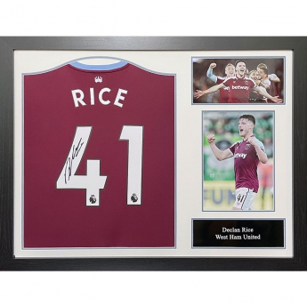 Legendák bekeretezett mez West Ham United FC Rice Signed Shirt (Framed)