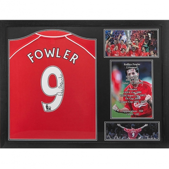 Legendák bekeretezett mez Liverpool FC 2001 Fowler Signed Shirt (Framed)